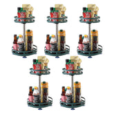 Kuber Industries 2-Layer Rotating Spice Rack|Circular Shelf For Cabinet Countertop|360-Degree Rotable Kitchen Trolley|Fruit Basket Pack of 5 (Dark Green)